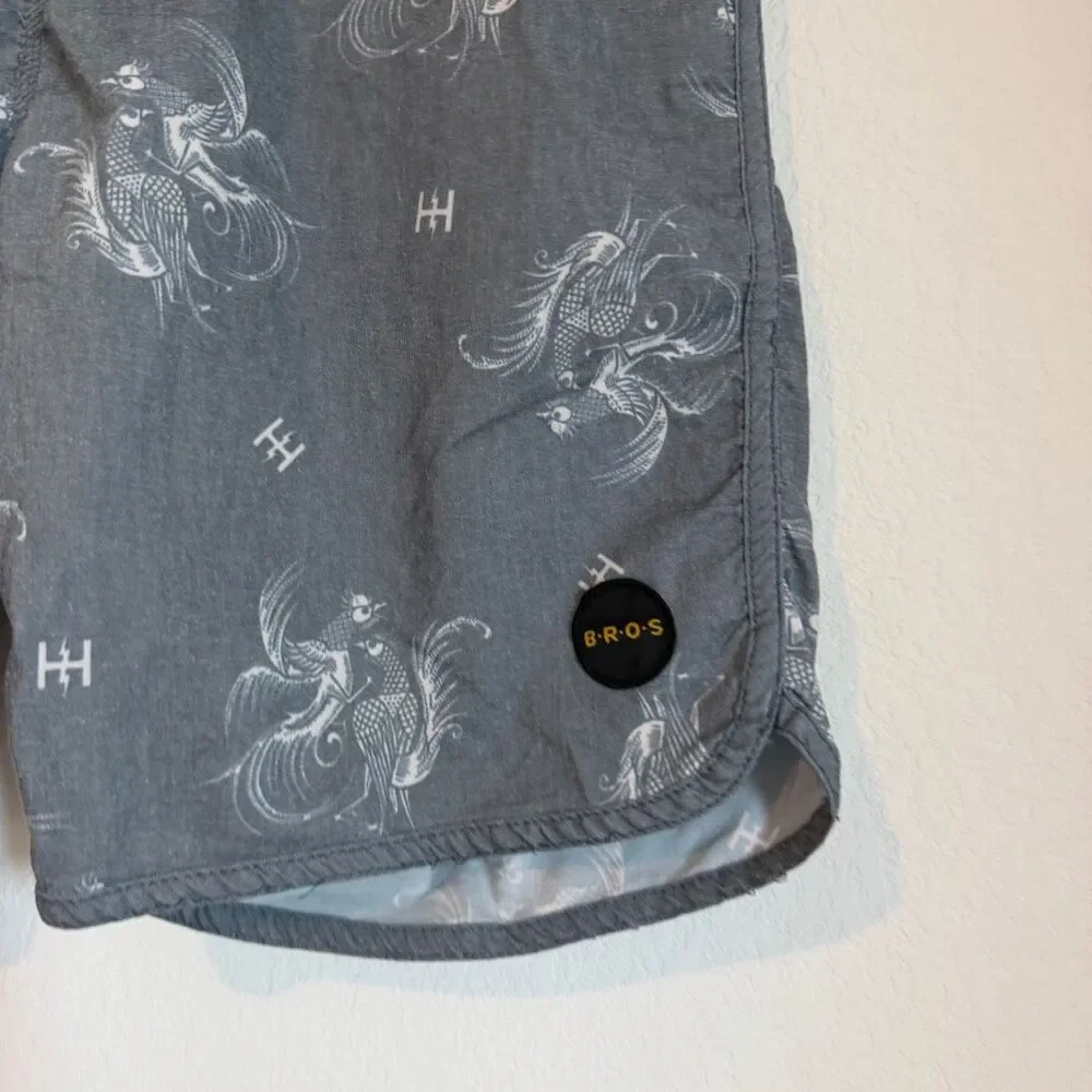 Howler Bros Brothers Prize Fight Stripe Stretch Bruja Boardshorts Men's Size 32